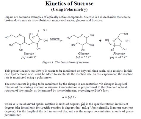 polarimeter sucrose solution|polarimetry for sucrose reaction.